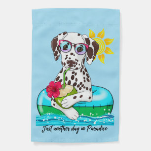 Dalmatian Just Another Day in Paradise 2 sided Garden Flag