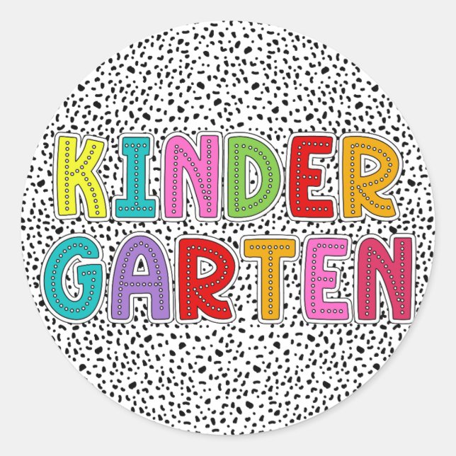 Dalmatian Kindergarten Teacher, Back To School Classic Round Sticker (Front)