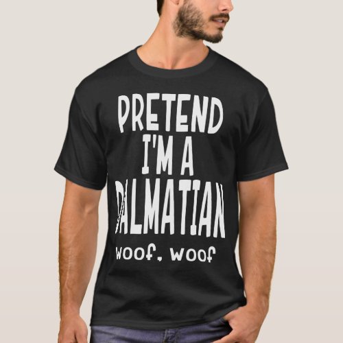 Dalmatian Lazy Halloween Pretend T_Shirt