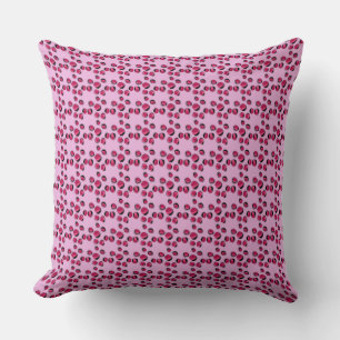 dalmatian leopard spot dots animal print pink throw pillow