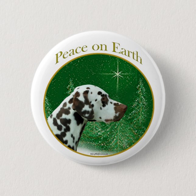Dalmatian (liver) Peace Button (Front)