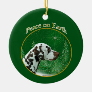 Dalmatian (liver) Peace Ceramic Ornament
