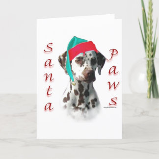 Dalmatian (liver) Santa Paws Holiday Card