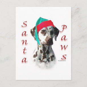 Dalmatian (liver) Santa Paws Holiday Postcard