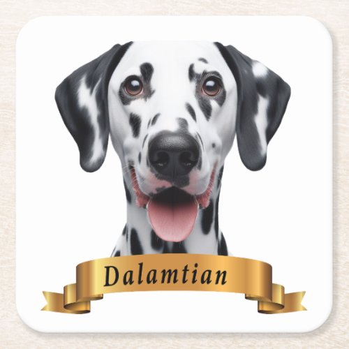 Dalmatian love friendly cute sweet dog square paper coaster