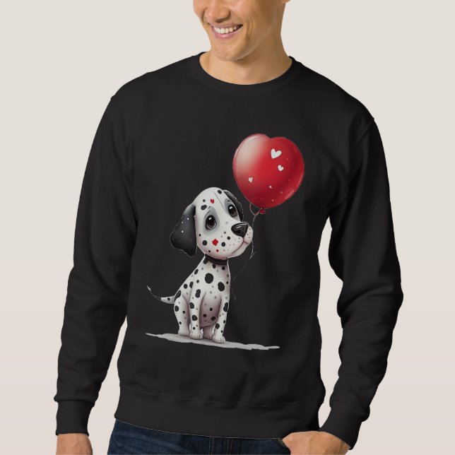Dalmatian Love Heart for Valentines Day on Dalmati Sweatshirt (Front)