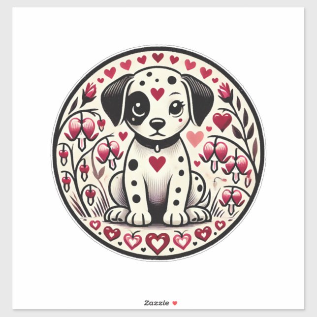 Dalmatian Love Sticker (Sheet)