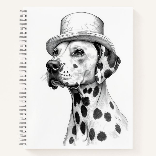 Dalmatian Marble Statue Vintage Style Notebook (Front)