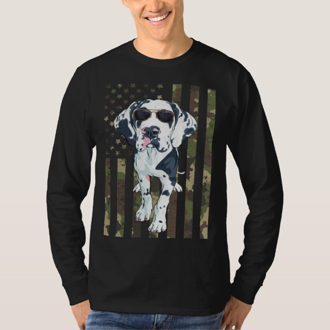 Dalmatian Men Women Dalmation Dad Mom Camo USA Fla T-Shirt (Front)