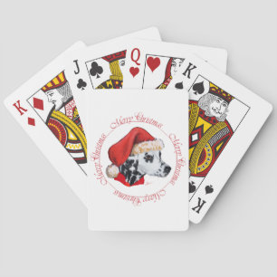 Dalmatian Merry Christmas Poker Cards