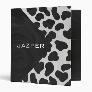Dalmatian Monogrtam Black and White Prints Binder