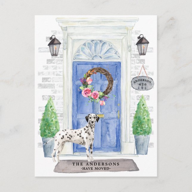 Dalmatian Moving Announcement Postcard (Front)