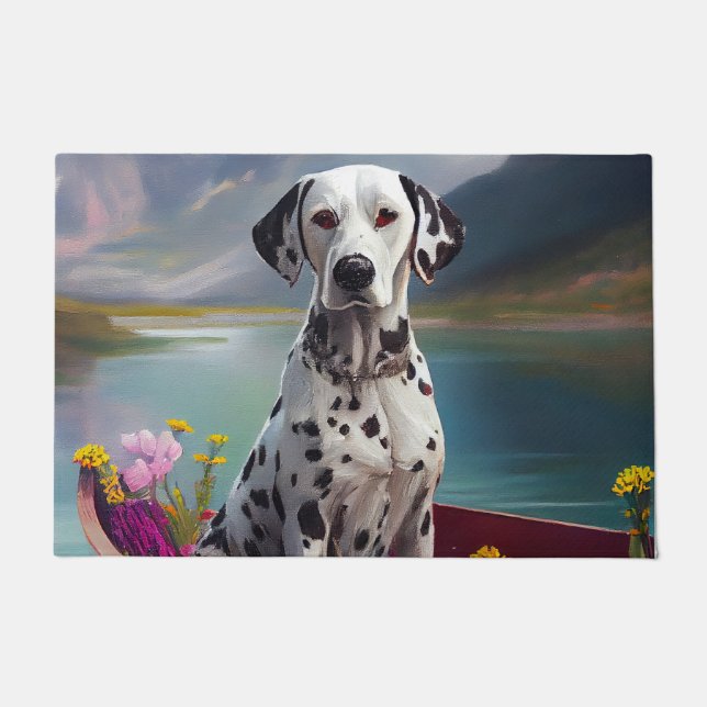 Dalmatian on a Paddle: A Scenic Adventure Doormat (Front)