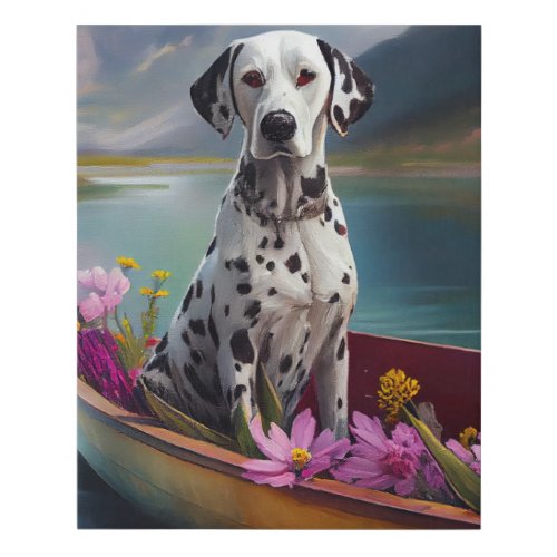 Dalmatian on a Paddle A Scenic Adventure Faux Canvas Print