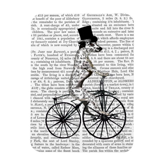 Dalmatian on Bicycle 2 Magnet (Vertical)