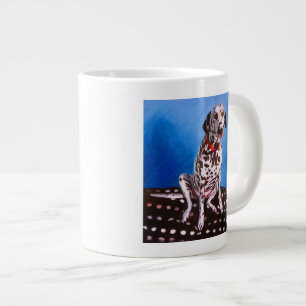 Dalmatian on spotty cushion 2011 giant coffee mug