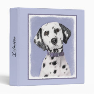 Dalmatian Painting - Cute Original Dog Art 3 Ring Binder