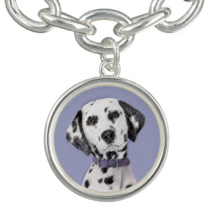 Dalmatian Painting - Cute Original Dog Art Bracelet