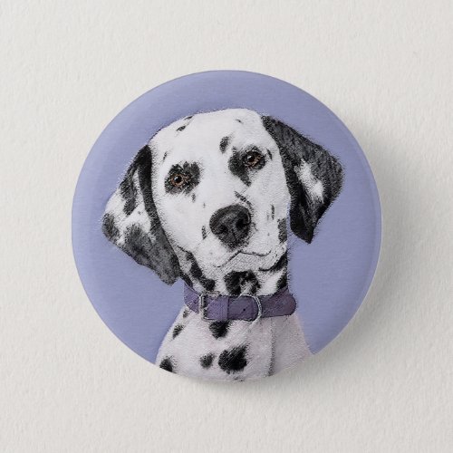 Dalmatian Painting _ Cute Original Dog Art Button