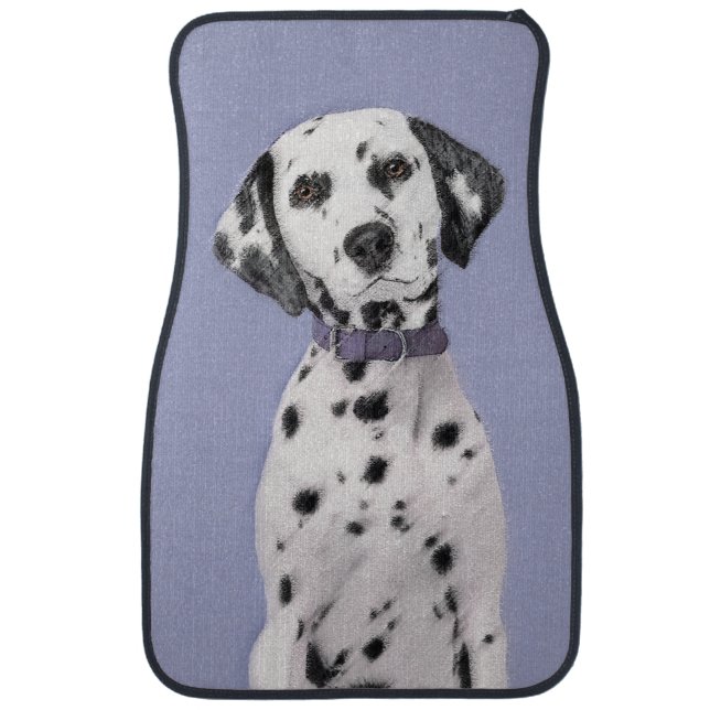 Dalmatian Painting - Cute Original Dog Art Car Mat (Front)
