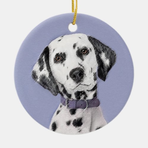 Dalmatian Painting _ Cute Original Dog Art Ceramic Ornament