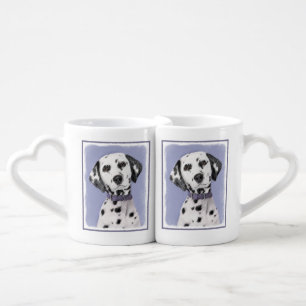 Dalmatian Painting - Cute Original Dog Art Coffee Mug Set