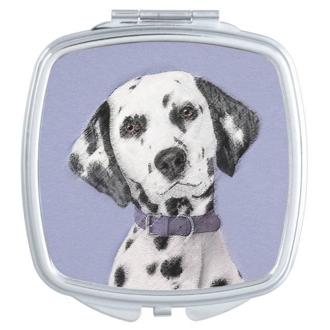 Dalmatian Painting - Cute Original Dog Art Compact Mirror (Front)
