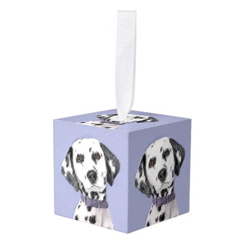 Dalmatian Painting _ Cute Original Dog Art Cube Ornament