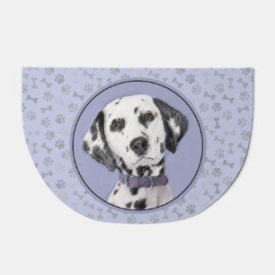 Dalmatian Painting - Cute Original Dog Art Doormat