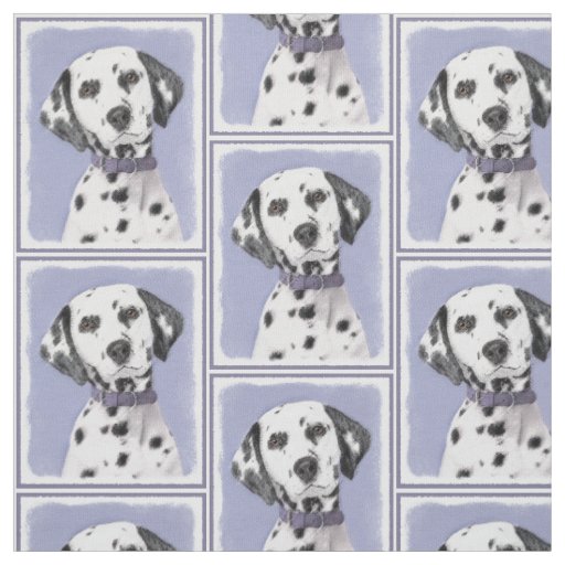 Dalmatian Painting - Cute Original Dog Art Fabric