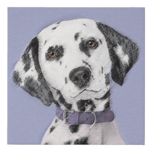 Dalmatian Painting - Cute Original Dog Art Faux Canvas Print
