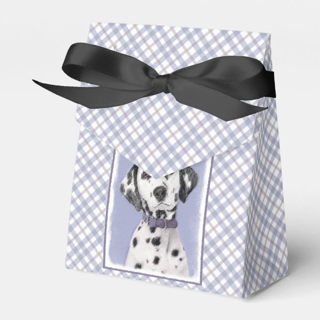 Dalmatian Painting - Cute Original Dog Art Favor Boxes (Front Side)