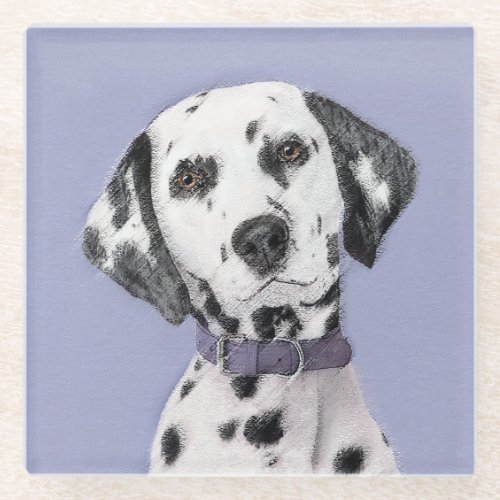 Dalmatian Painting _ Cute Original Dog Art Glass Coaster