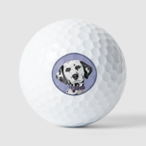 Dalmatian Painting _ Cute Original Dog Art Golf Balls