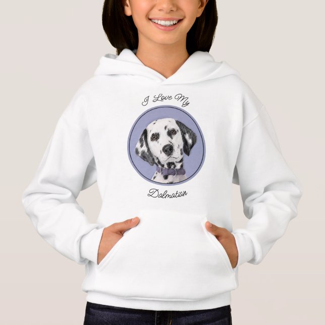 Dalmatian Painting - Cute Original Dog Art Hoodie (Front)