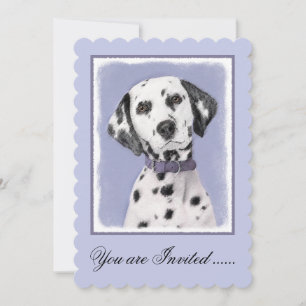 Dalmatian Painting - Cute Original Dog Art Invitation