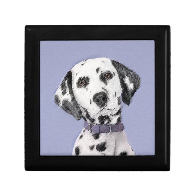 Dalmatian Painting - Cute Original Dog Art Jewelry Box (Front)