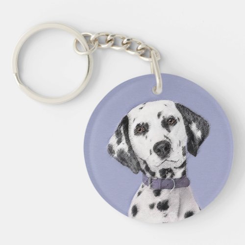 Dalmatian Painting _ Cute Original Dog Art Keychain