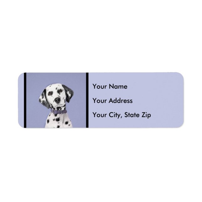 Dalmatian Painting - Cute Original Dog Art Label (Front)
