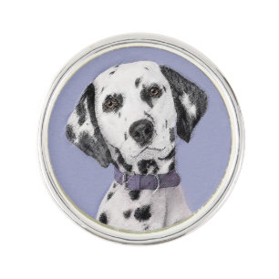 Dalmatian Painting - Cute Original Dog Art Lapel Pin
