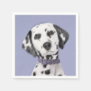 Dalmatian Painting - Cute Original Dog Art Napkins