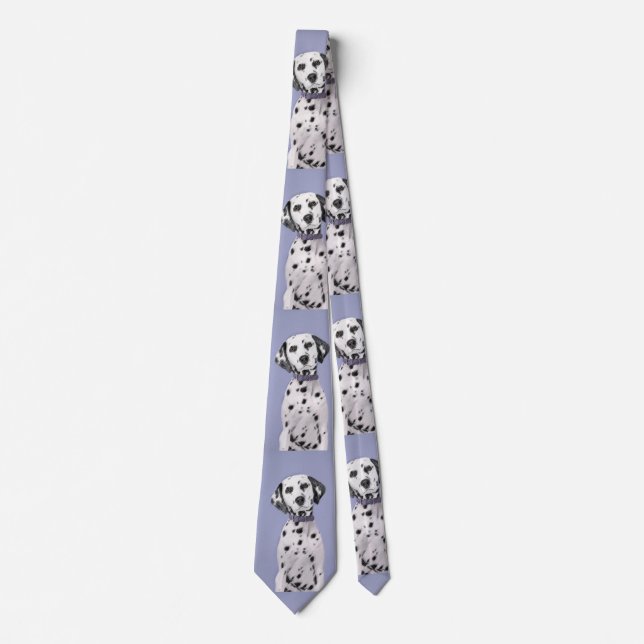 Dalmatian Painting - Cute Original Dog Art Neck Tie (Front)