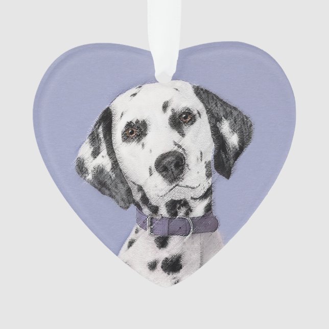 Dalmatian Painting - Cute Original Dog Art Ornament (Front)
