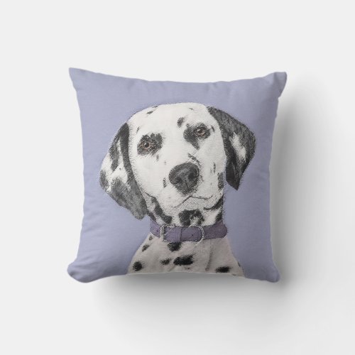 Dalmatian Painting _ Cute Original Dog Art Outdoor Pillow