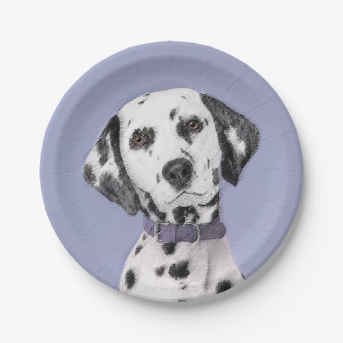 Dalmatian Painting _ Cute Original Dog Art Paper Plates