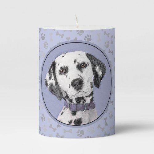 Dalmatian Painting _ Cute Original Dog Art Pillar Candle