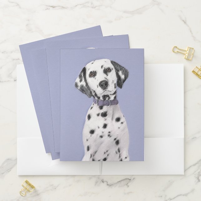 Dalmatian Painting - Cute Original Dog Art Pocket Folder (In Situ)