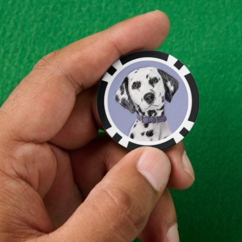Dalmatian Painting _ Cute Original Dog Art Poker Chips