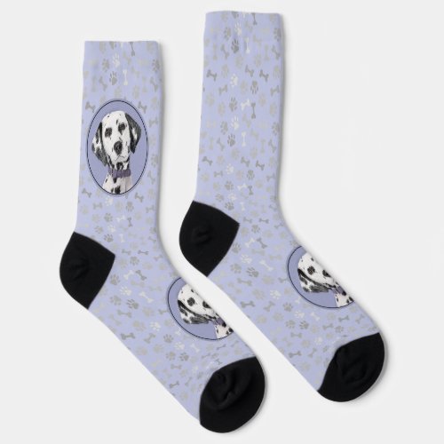 Dalmatian Painting _ Cute Original Dog Art Socks