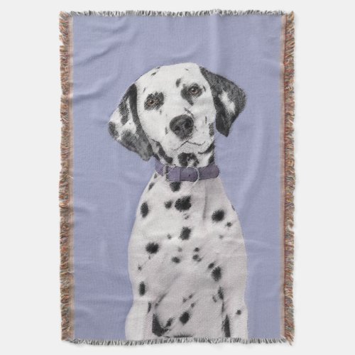 Dalmatian Painting _ Cute Original Dog Art Throw Blanket